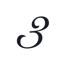 A picture of the number three in an image.