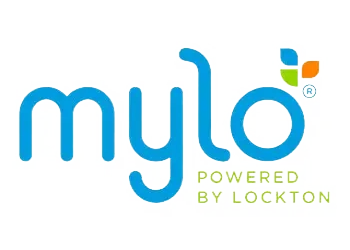 A green background with the word mylo written in blue.