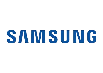 A green background with the word samsung written in blue.